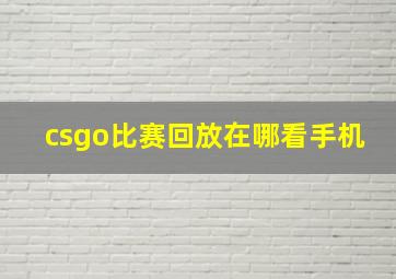 csgo比赛回放在哪看手机