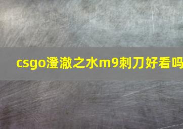 csgo澄澈之水m9刺刀好看吗