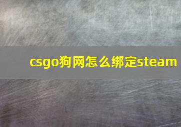 csgo狗网怎么绑定steam