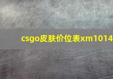 csgo皮肤价位表xm1014