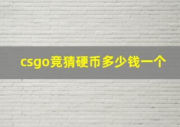 csgo竞猜硬币多少钱一个