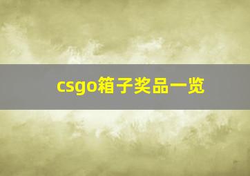 csgo箱子奖品一览