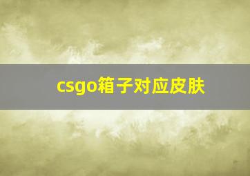 csgo箱子对应皮肤