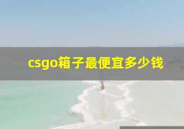 csgo箱子最便宜多少钱