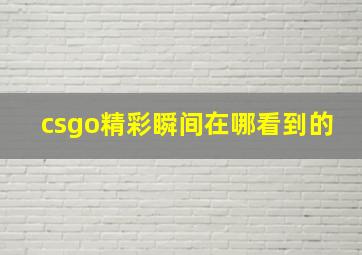 csgo精彩瞬间在哪看到的