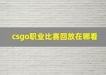 csgo职业比赛回放在哪看