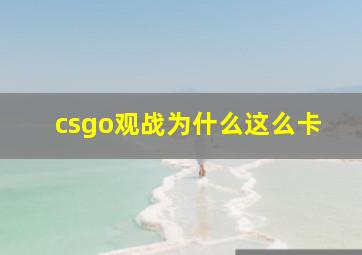 csgo观战为什么这么卡