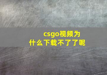 csgo视频为什么下载不了了呢