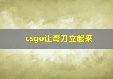 csgo让弯刀立起来