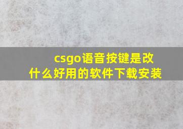 csgo语音按键是改什么好用的软件下载安装