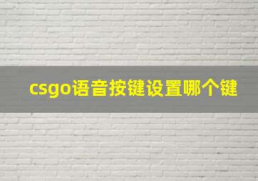 csgo语音按键设置哪个键