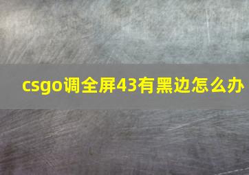 csgo调全屏43有黑边怎么办