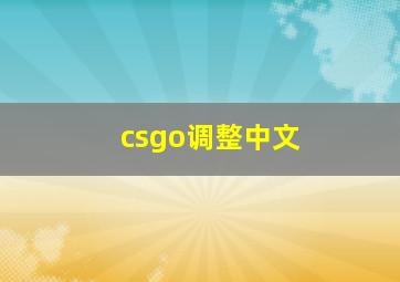 csgo调整中文