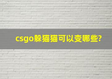 csgo躲猫猫可以变哪些?