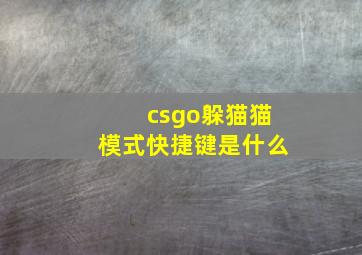 csgo躲猫猫模式快捷键是什么