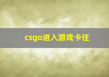 csgo进入游戏卡住