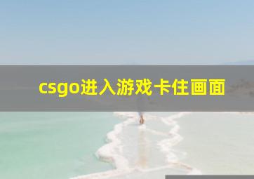 csgo进入游戏卡住画面