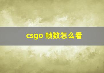 csgo 帧数怎么看