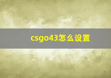 csgo43怎么设置