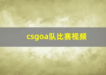 csgoa队比赛视频