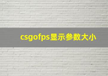 csgofps显示参数大小