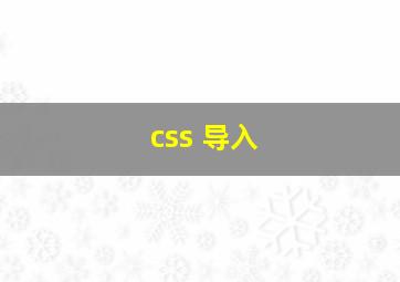 css 导入