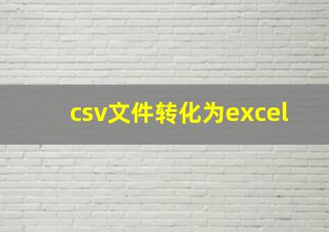 csv文件转化为excel