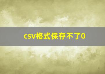 csv格式保存不了0