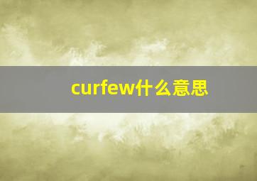 curfew什么意思