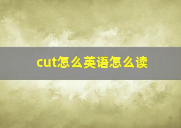 cut怎么英语怎么读