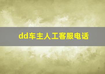 dd车主人工客服电话