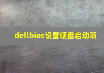 dellbios设置硬盘启动项