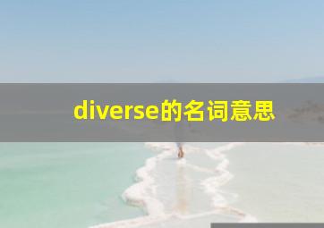 diverse的名词意思