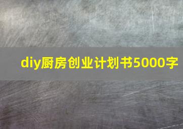 diy厨房创业计划书5000字