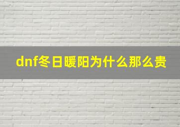 dnf冬日暖阳为什么那么贵