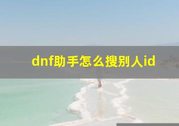 dnf助手怎么搜别人id