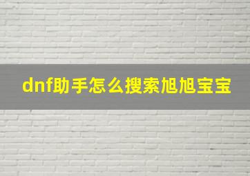 dnf助手怎么搜索旭旭宝宝