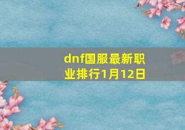 dnf国服最新职业排行1月12日