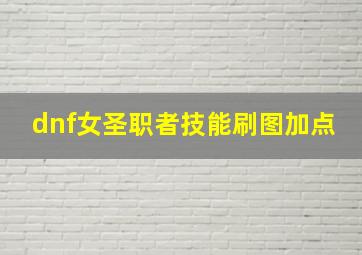 dnf女圣职者技能刷图加点