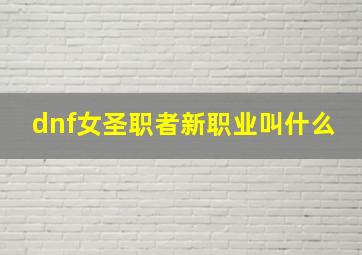 dnf女圣职者新职业叫什么