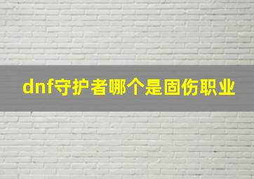 dnf守护者哪个是固伤职业