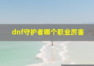 dnf守护者哪个职业厉害