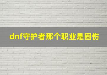 dnf守护者那个职业是固伤