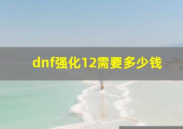 dnf强化12需要多少钱