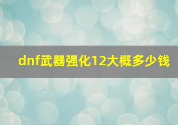 dnf武器强化12大概多少钱