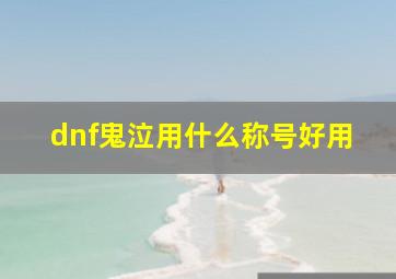 dnf鬼泣用什么称号好用