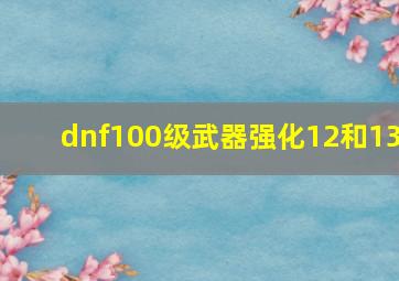 dnf100级武器强化12和13