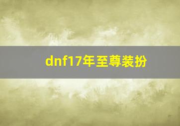 dnf17年至尊装扮