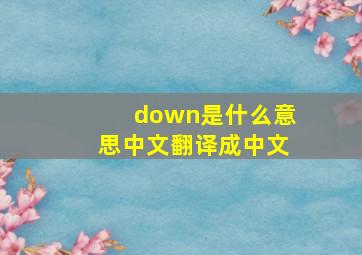 down是什么意思中文翻译成中文