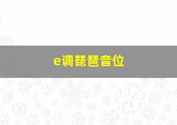 e调琵琶音位